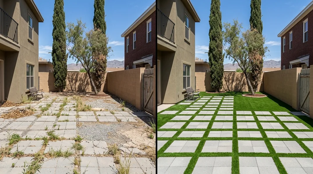 Result artificial grass installation in El Paso - El Paso Turf Installation