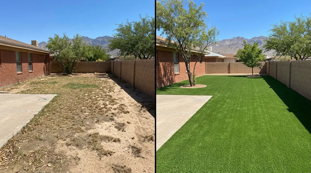Result artificial grass installation in El Paso - El Paso Turf Installation